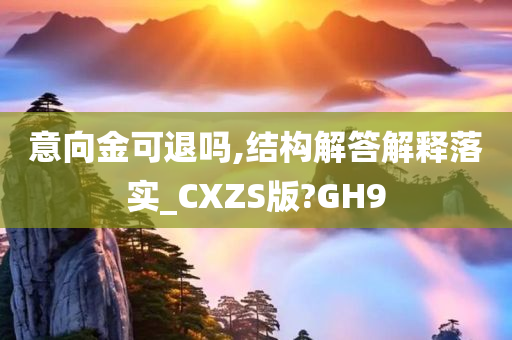 意向金可退吗,结构解答解释落实_CXZS版?GH9