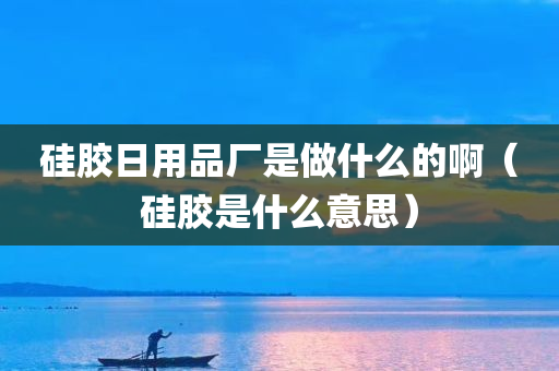 硅胶日用品厂是做什么的啊（硅胶是什么意思）