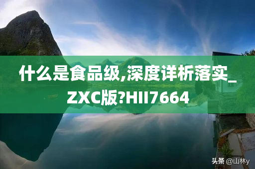 什么是食品级,深度详析落实_ZXC版?HII7664