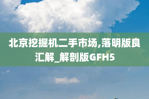 北京挖掘机二手市场,落明版良汇解_解剖版GFH5