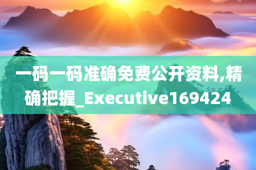 一码一码准确免费公开资料,精确把握_Executive169424