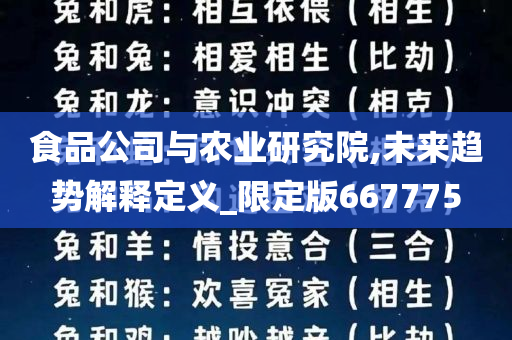 食品公司与农业研究院,未来趋势解释定义_限定版667775