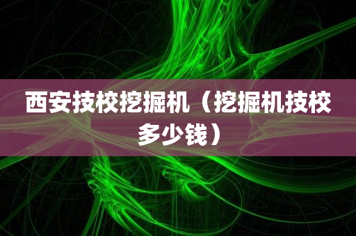 西安技校挖掘机（挖掘机技校多少钱）