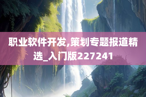 职业软件开发,策划专题报道精选_入门版227241