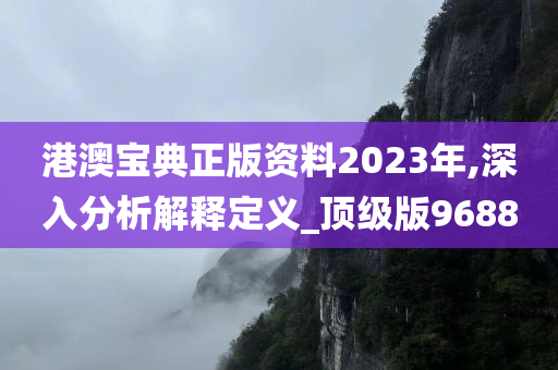 港澳宝典正版资料2023年,深入分析解释定义_顶级版9688