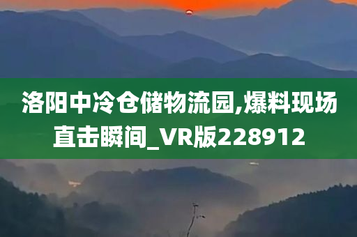 洛阳中冷仓储物流园,爆料现场直击瞬间_VR版228912