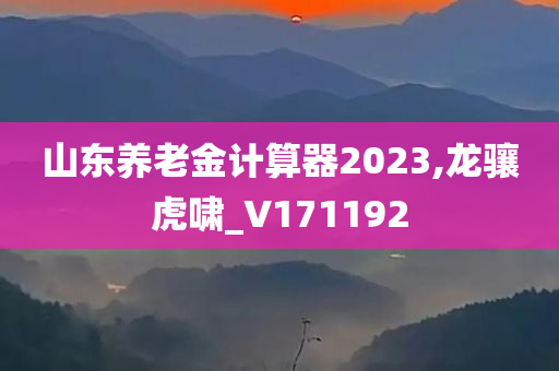 山东养老金计算器2023,龙骧虎啸_V171192