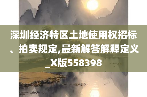 深圳经济特区土地使用权招标、拍卖规定,最新解答解释定义_X版558398