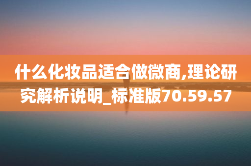 什么化妆品适合做微商,理论研究解析说明_标准版70.59.57