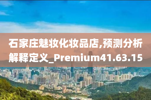 石家庄魅妆化妆品店,预测分析解释定义_Premium41.63.15