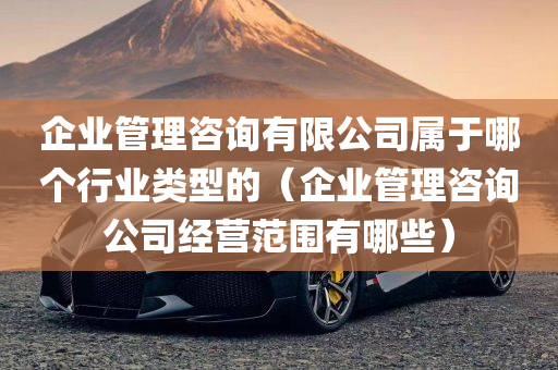 企业管理咨询有限公司属于哪个行业类型的（企业管理咨询公司经营范围有哪些）