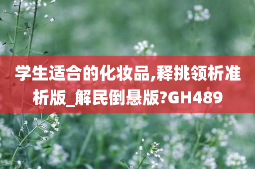 学生适合的化妆品,释挑领析准析版_解民倒悬版?GH489