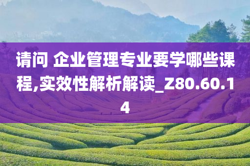 请问 企业管理专业要学哪些课程,实效性解析解读_Z80.60.14