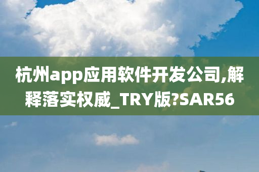 杭州app应用软件开发公司,解释落实权威_TRY版?SAR56