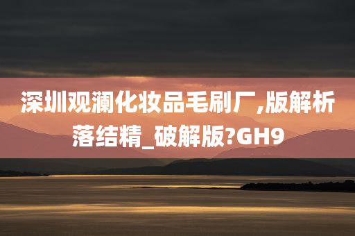 深圳观澜化妆品毛刷厂,版解析落结精_破解版?GH9