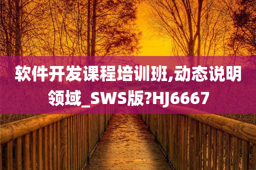 软件开发课程培训班,动态说明领域_SWS版?HJ6667