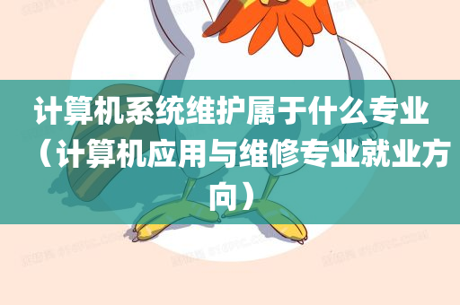 计算机系统维护属于什么专业（计算机应用与维修专业就业方向）