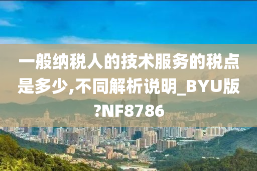 一般纳税人的技术服务的税点是多少,不同解析说明_BYU版?NF8786